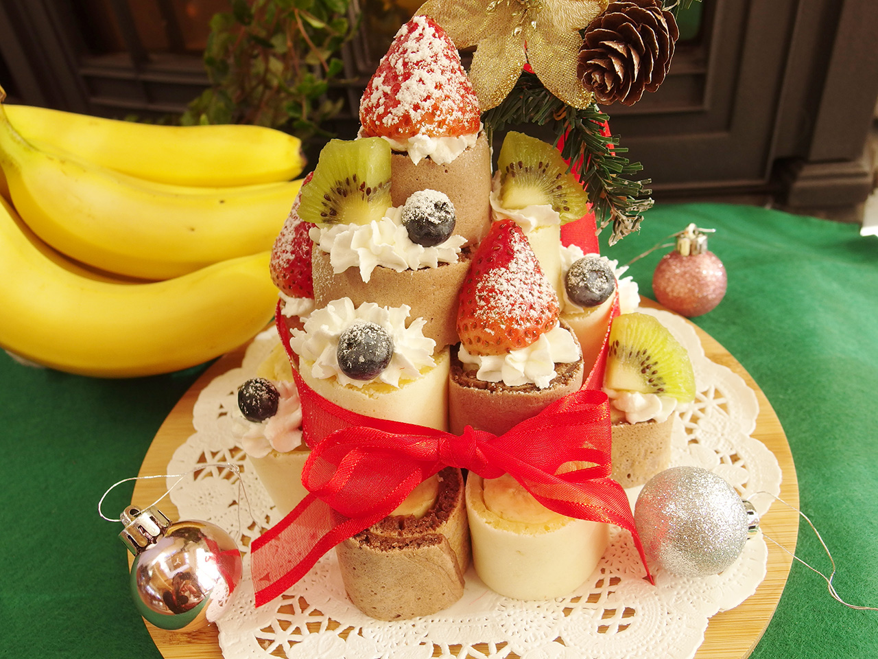バナナのクリスマスツリーケーキ おすすめレシピ バナナはスミフル