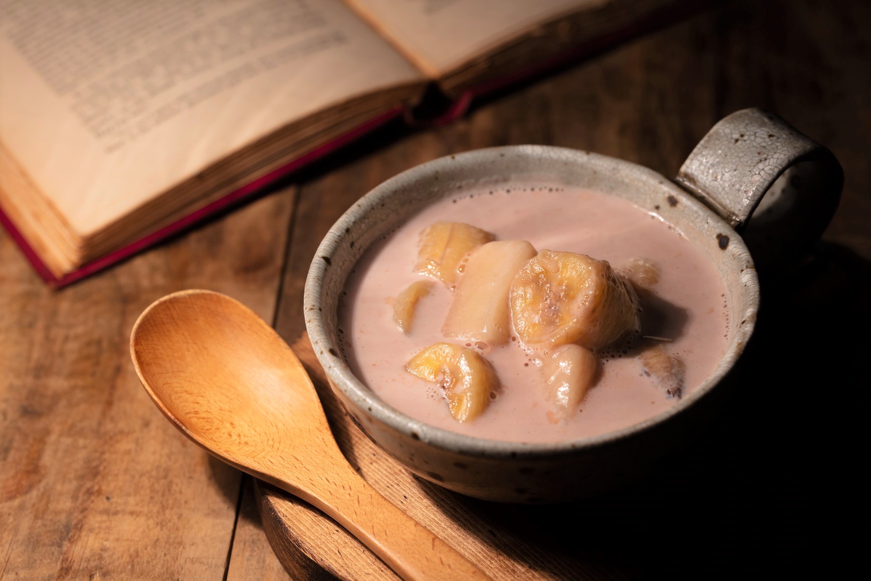 【40】バナナとおもちのココアミルク煮