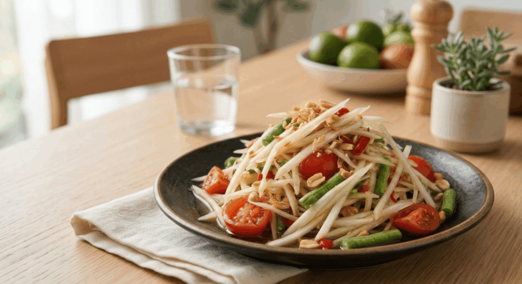 青パパイヤのソムタム｜辛さ自由自在・すり鉢なしで作れる本格タイサラダ